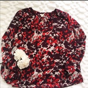 Jcrew PRINTED TIE-NECK BLOUSE